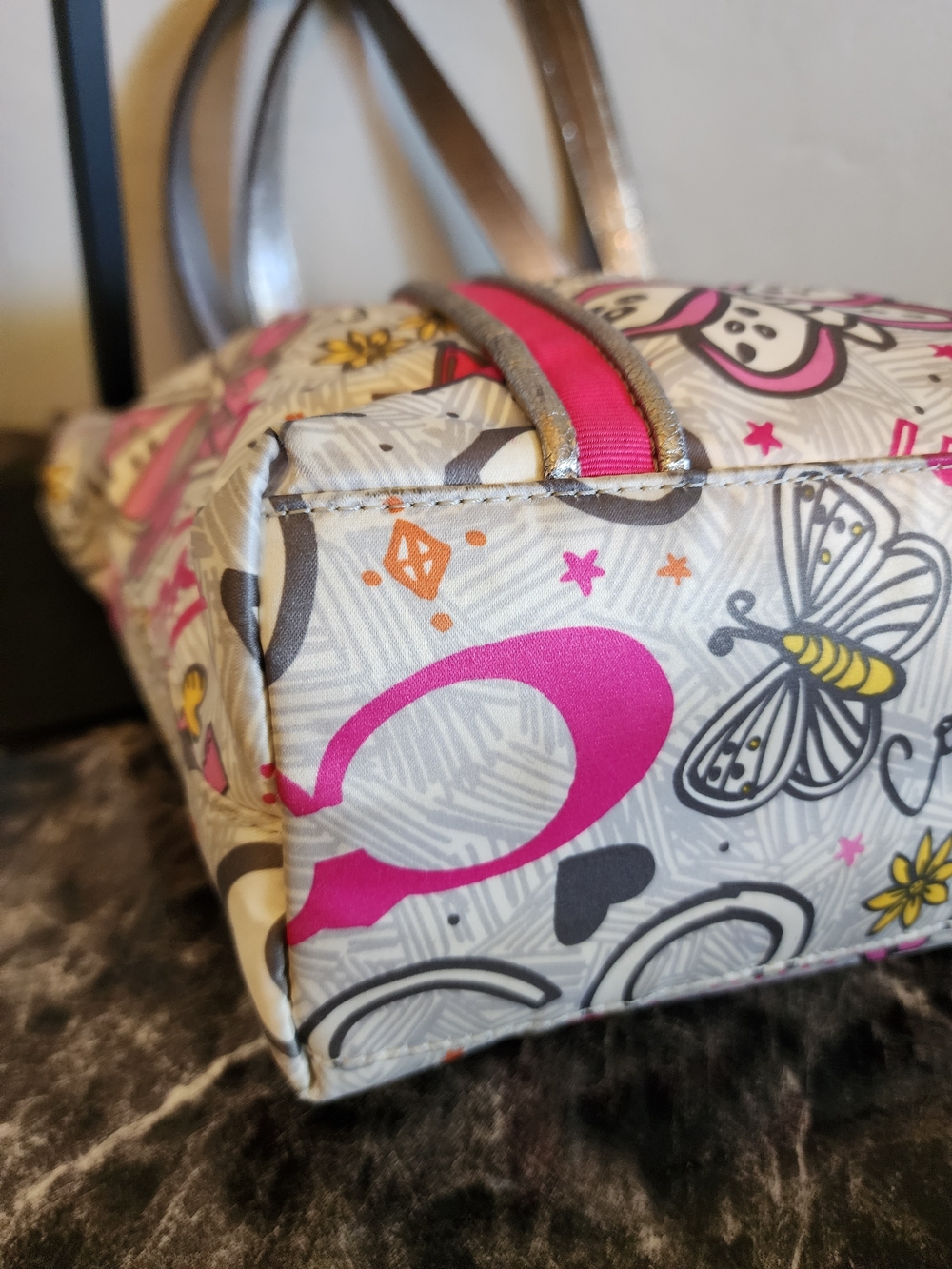 Coach Poppy Butterfly And Flower Graffiti Tote K1076-f15712 - Picture 6 of 14